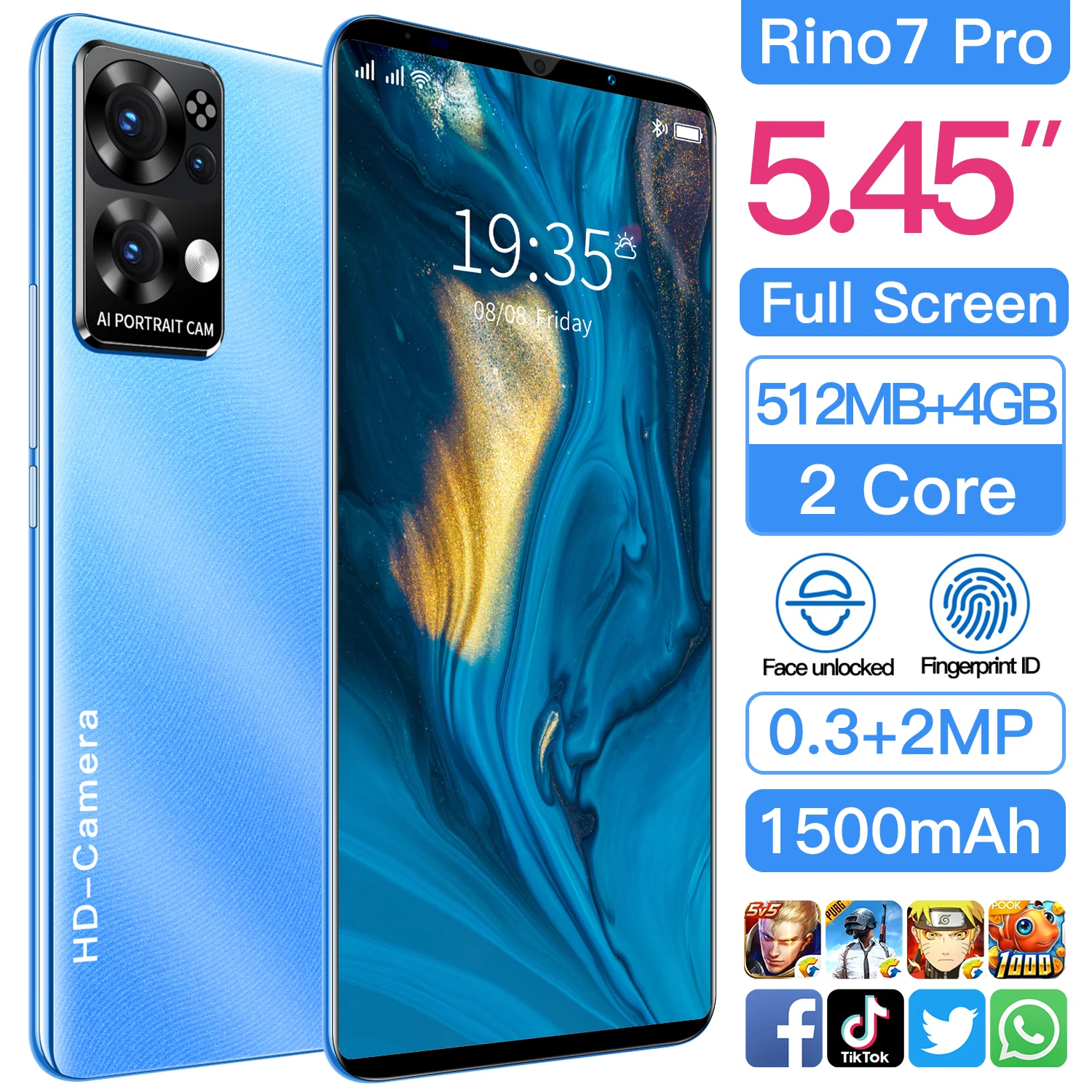 Глобальная версия Android большой хранилища Rino 7 разблокированные расширенные функции смартфон Совместимость по всему миру