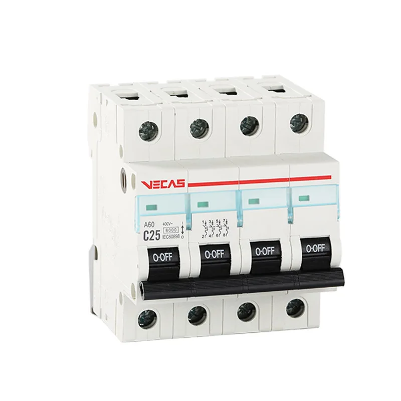 VECAS мини dz47-63 электрические выключатели 4p 220V 240V 415V 10A 1a 20a 25a 32a 63a ac dc mcb миниатюрный автоматический выключатель