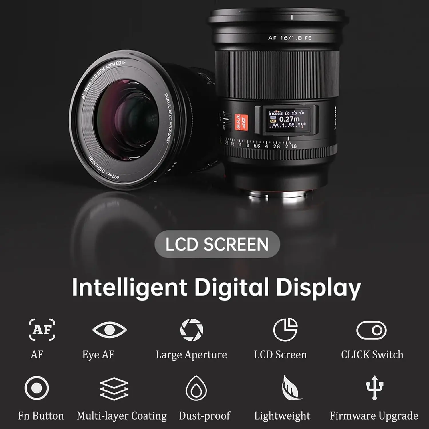 VILTROX 16 мм f/1 8 FE автоматический фокус полный кадр с диафрагмой ультра широкоугольный объектив Встроенный ЖК-экран так что ny E-Mount камеры