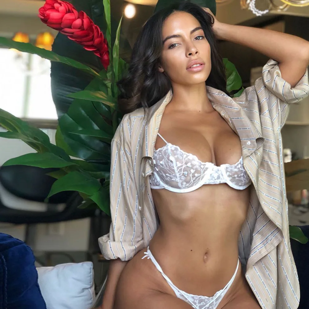 Сексуальный экзотический комплект нижнего белья с подвязками, женское сексуальное нижнее белье, вязаное кружево, прозрачное сексуальное нижнее белье с бантом