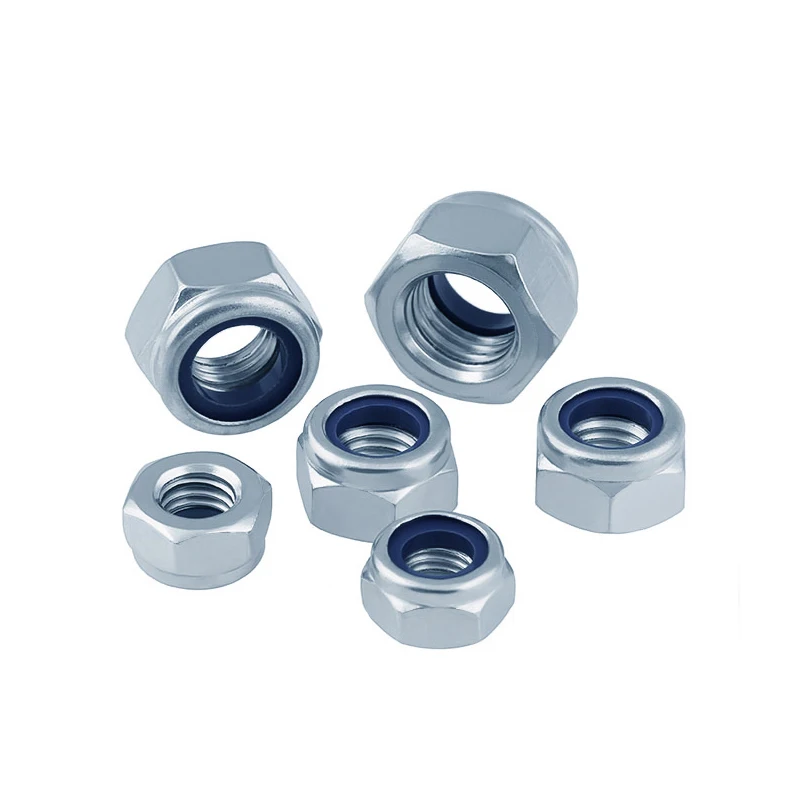 Carbon Steel Blue Zinc Plated Galvanized ZP GAL ASTM A325 A307 GR2 GR5 193 Hex Hexagon Nylon Insert Locking Nut DIN982 DIN985