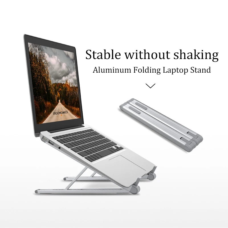 2021 ABS Adjustable Computer Cooling Laptop Stand Creative Folding Storage Bracket Desk Tablet Holder