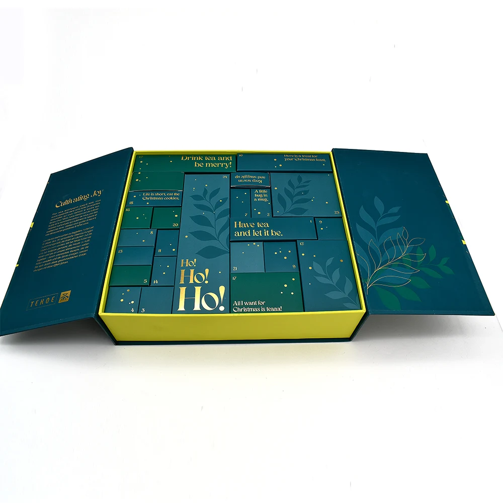 Recyclable Rigid Gift Packaging Luxury Digital Printing Surprise Blind Box Custom Advent Calender Christmas Box