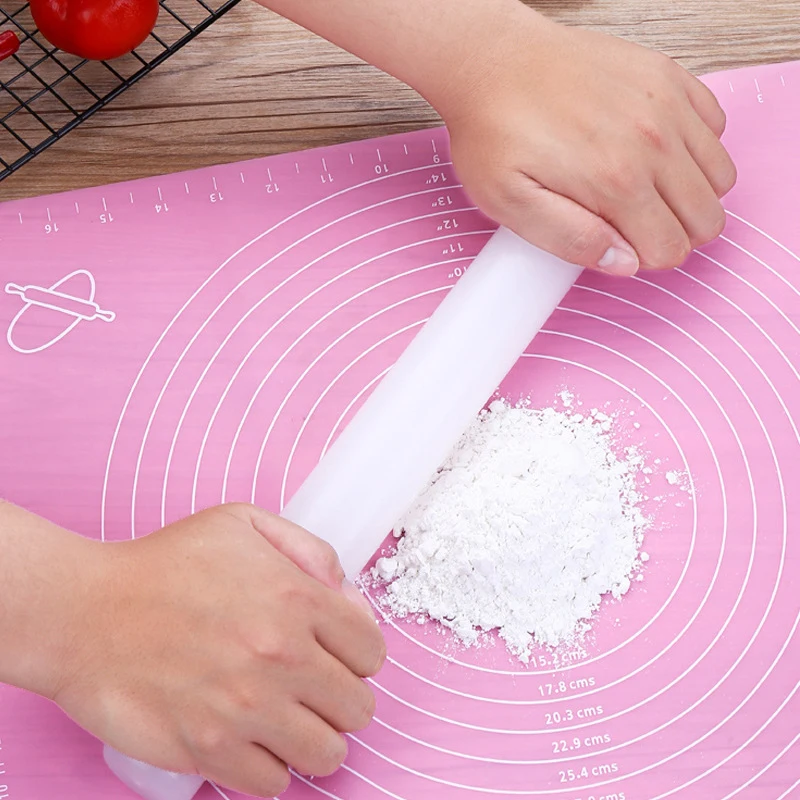 Non-Stick White Plastic Fondant Rolling Pin Multiple Lengths Optional High Quality Rolling Pins For Pastry Tools