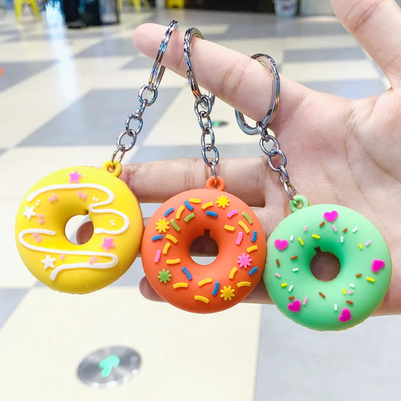 Cartoon bread pendant doughnut food three-dimensional cartoon key chain pendant