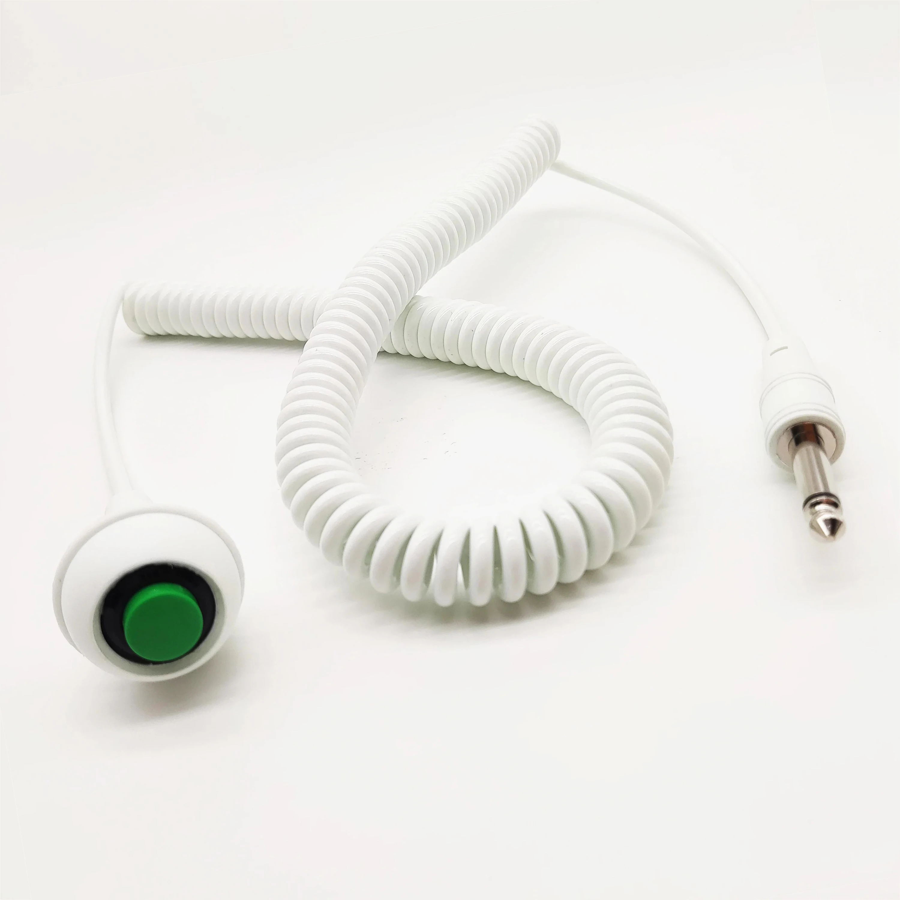 Pushbutton to 6.35 Plug Spiral Coiling Cable Customized Coiled Cables High Flexibility Spring Wire