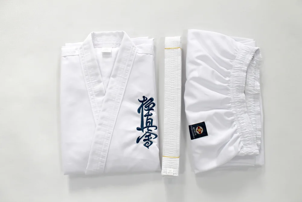 Unisex Kumite White Kyokushin Fabric Gi Karate Uniform WKF Approved Kata Gold Master Direct From Supplier