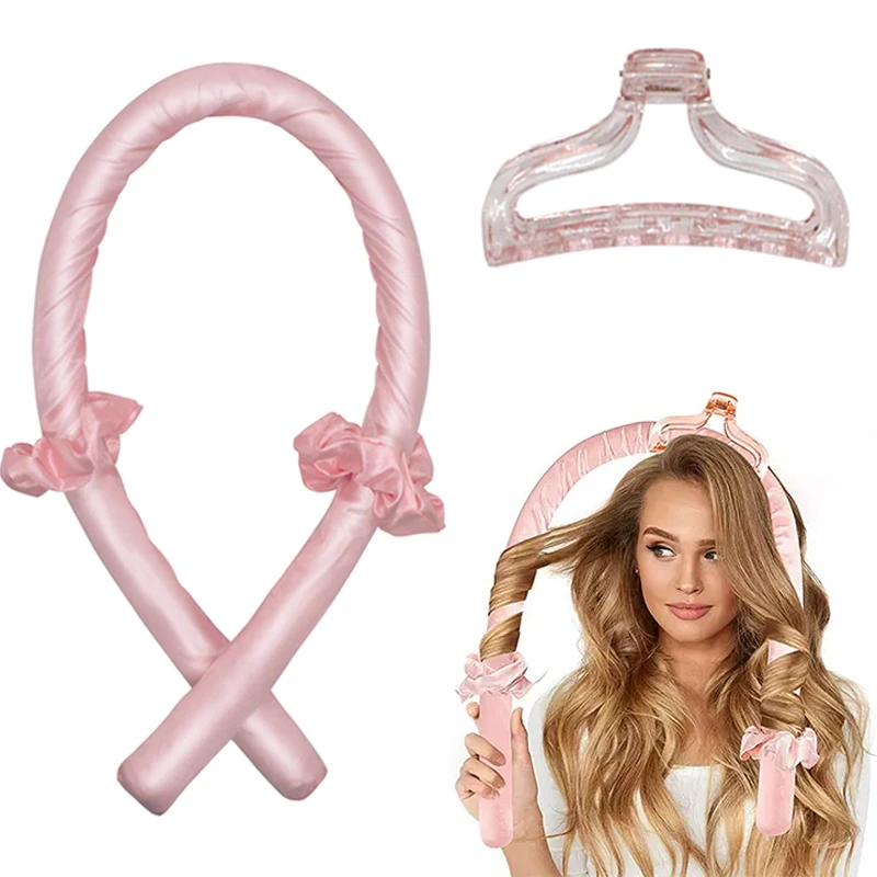 Wholesale 100% mulberry silk curly hair curler rollers heatless flexible curlers silk curl hair headband heatless hair curl