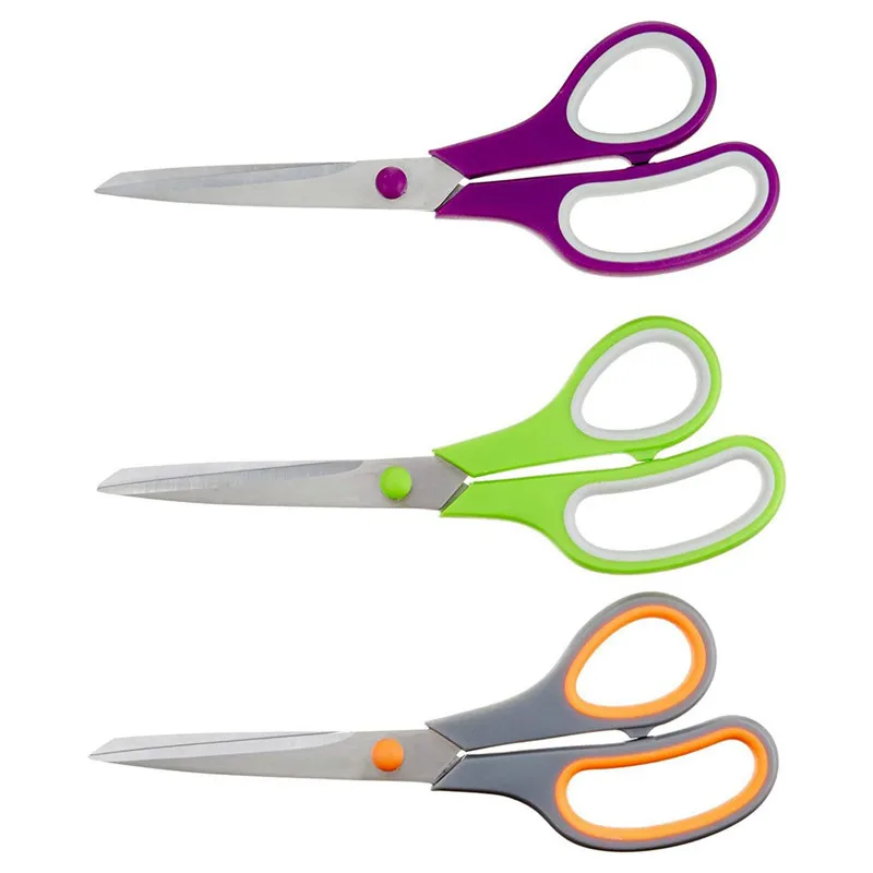 Wholesale Customization stainless steel office scissors set with soft-grip handles