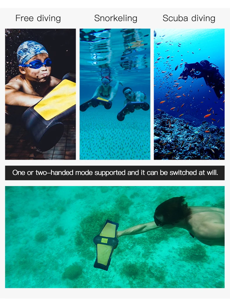 Geneinno S1 Plus Depth 50m/164ft Max Speed 1.8m/s Play Time 35mins Portable Electric Waterproof Swimming Pool Scuba SeaScooter