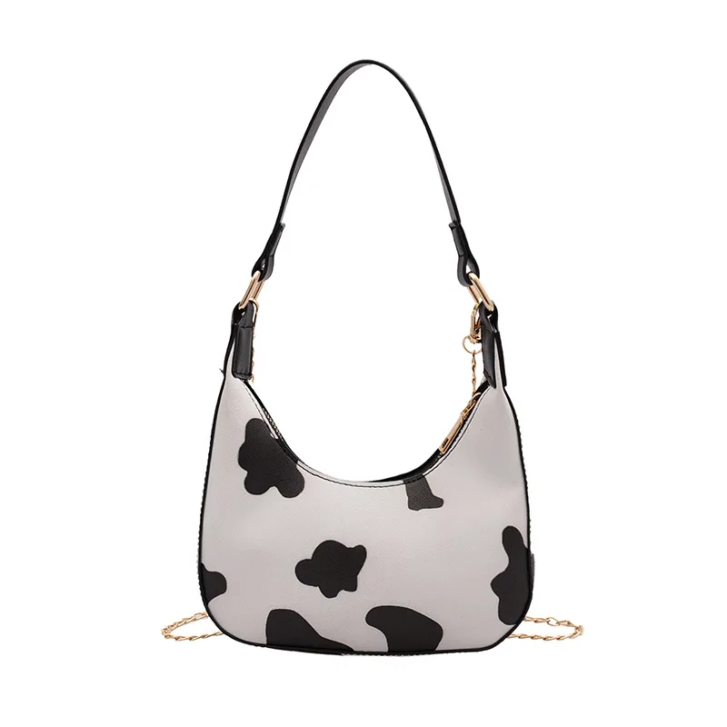 KL110 48 Guangzhou supplier Small bag fashion trending cow pattern underarm bag ladies shoulder handbags leather women handbags