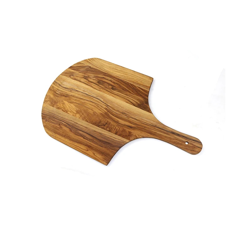 Eco Friendly Olive Wood Serving Board Paddle Pizza Peel with Handle