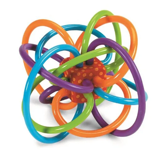 Customized Silicone Baby Teethers Gripping Ball Rattle Toy with Sensory Features Teething Gum Ball for Kids