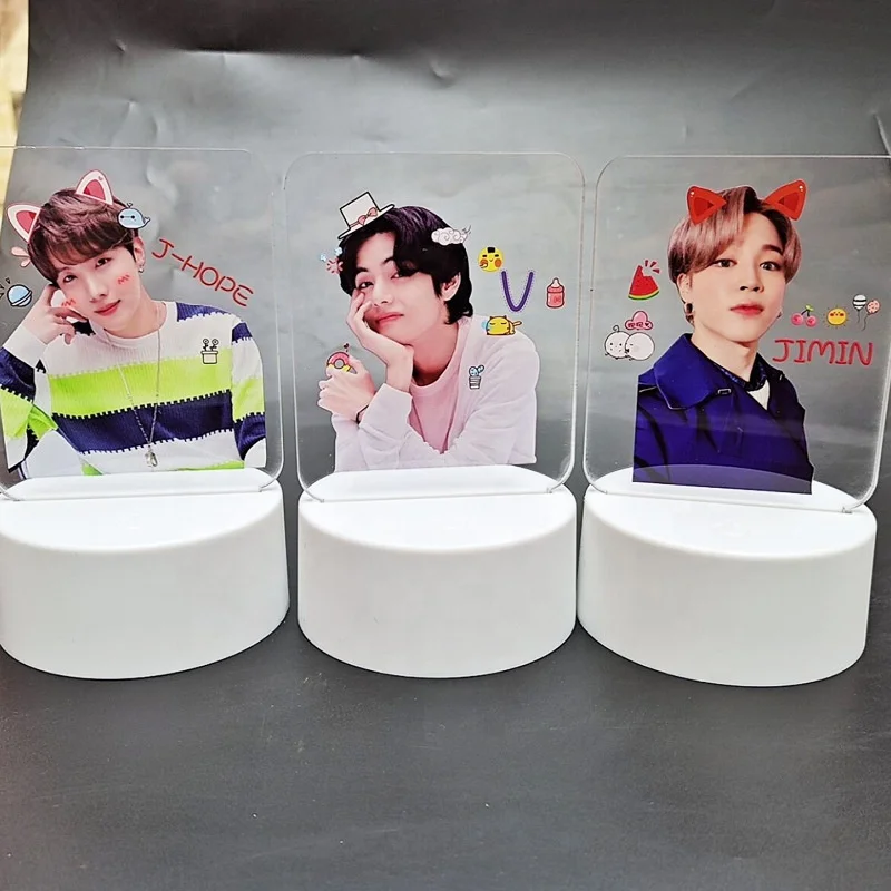  Оптовая продажа товары Kpop Idol яркие светящиеся Акриловые Настольные лампы Tinytan Bangtan