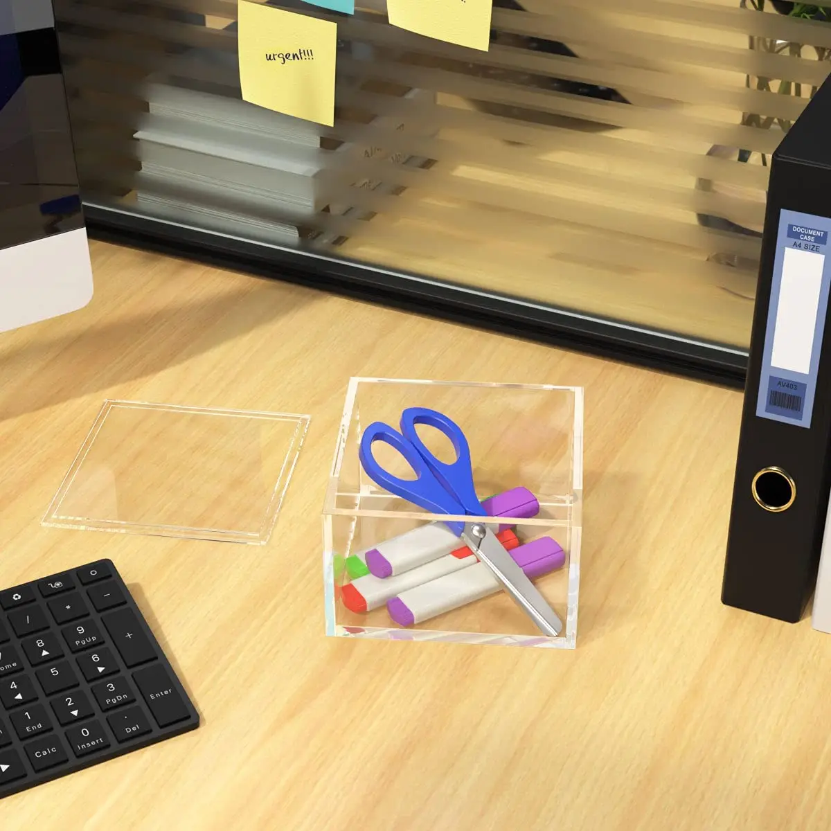 Thick clear acrylic box with magnet lid, acrylic square box for candy