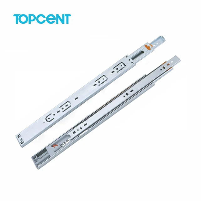 TOPCENT Cabinet Accessories 45mm Drawer Rail 3-Fold Full Extension Ball Bearing Drawer Slide
