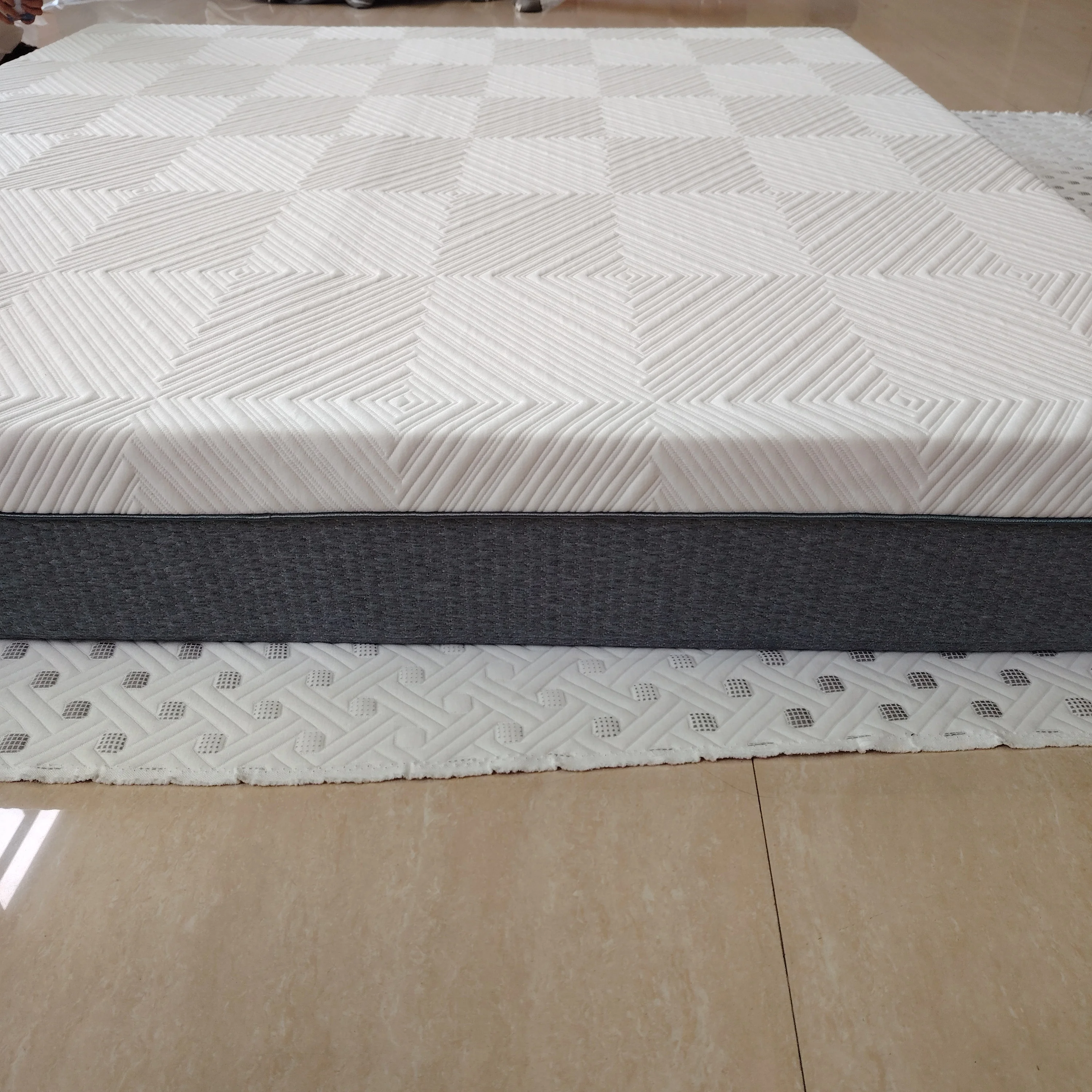Whole Sale White Jacquard Knitted Mattress  Fabric Mattress Cover for Mattress
