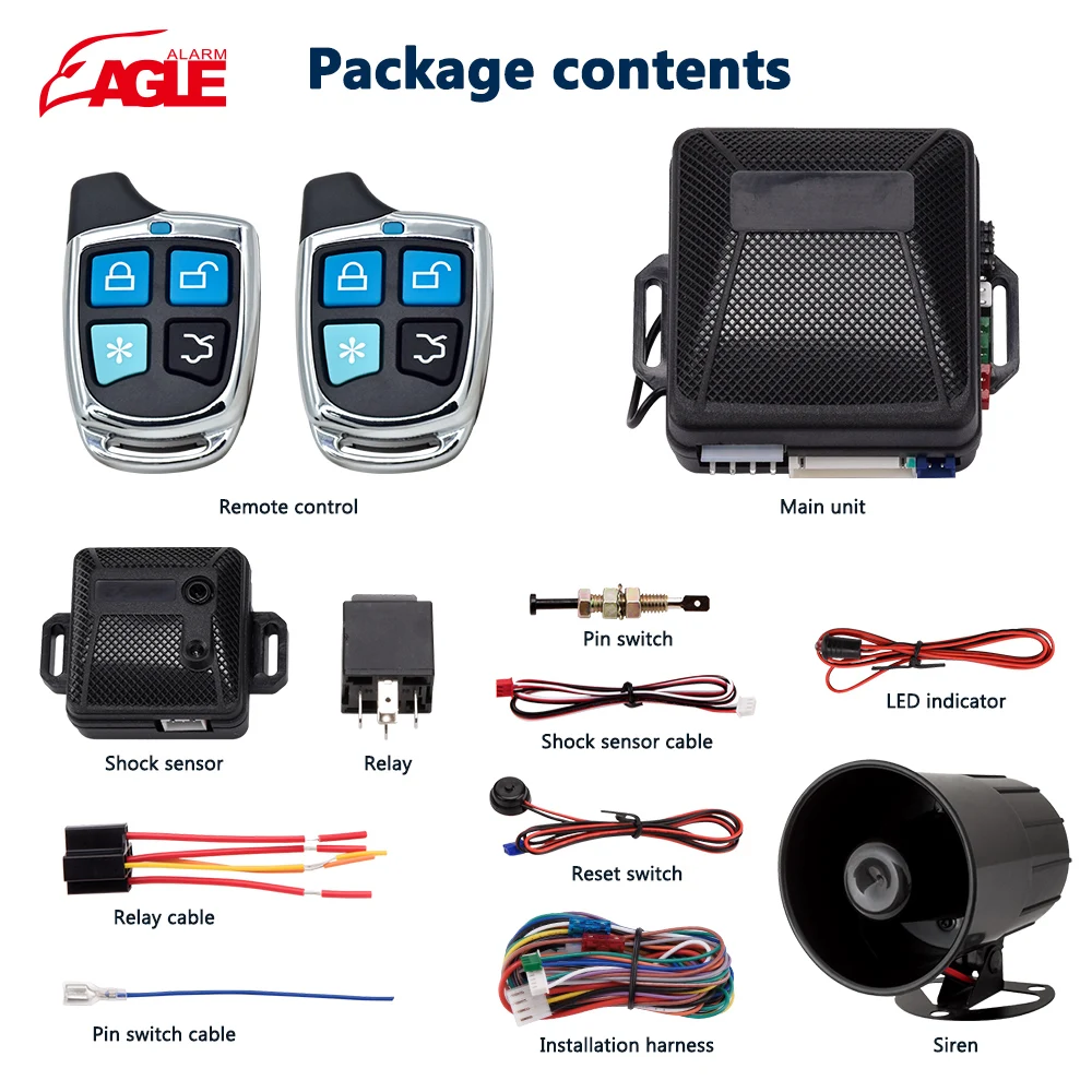 Wholesale Vehicle Immobilizer Kit Security Tracking Gps Tracker Car Alarm System OEM Universal Car Alarm One Way Black DC 12V