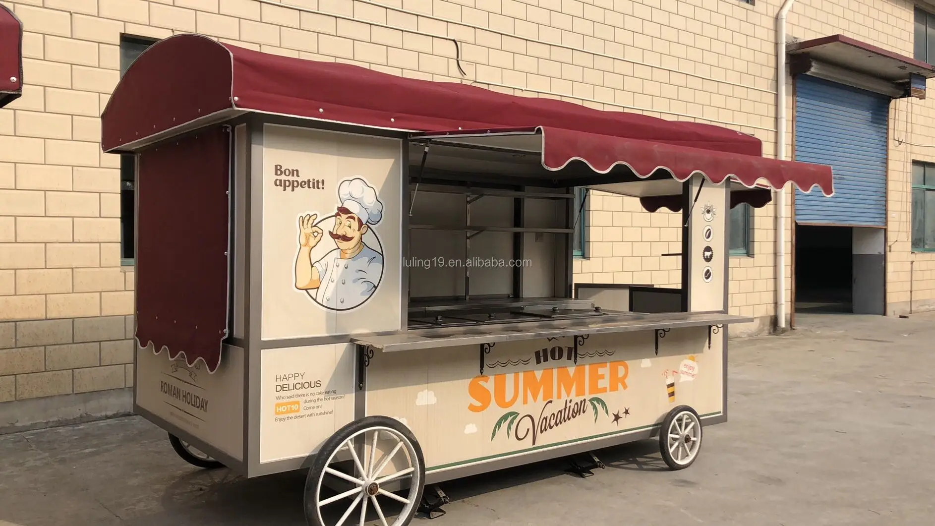 
customized mobile hamburger food cart mobile pizza food trailer 
