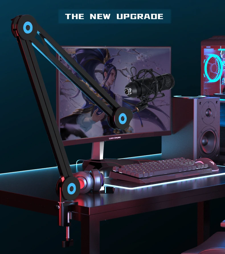 CHARMOUNT Professional Microphone Stand Studio Broadcasting Recording Condenser Microphone Mount Mic Arm