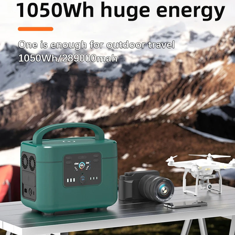 High Power 1200W 18W Wireless Charging QC3.0 Fast Charger MPPT Portable Power Station For Outdoor Travel Camping Home