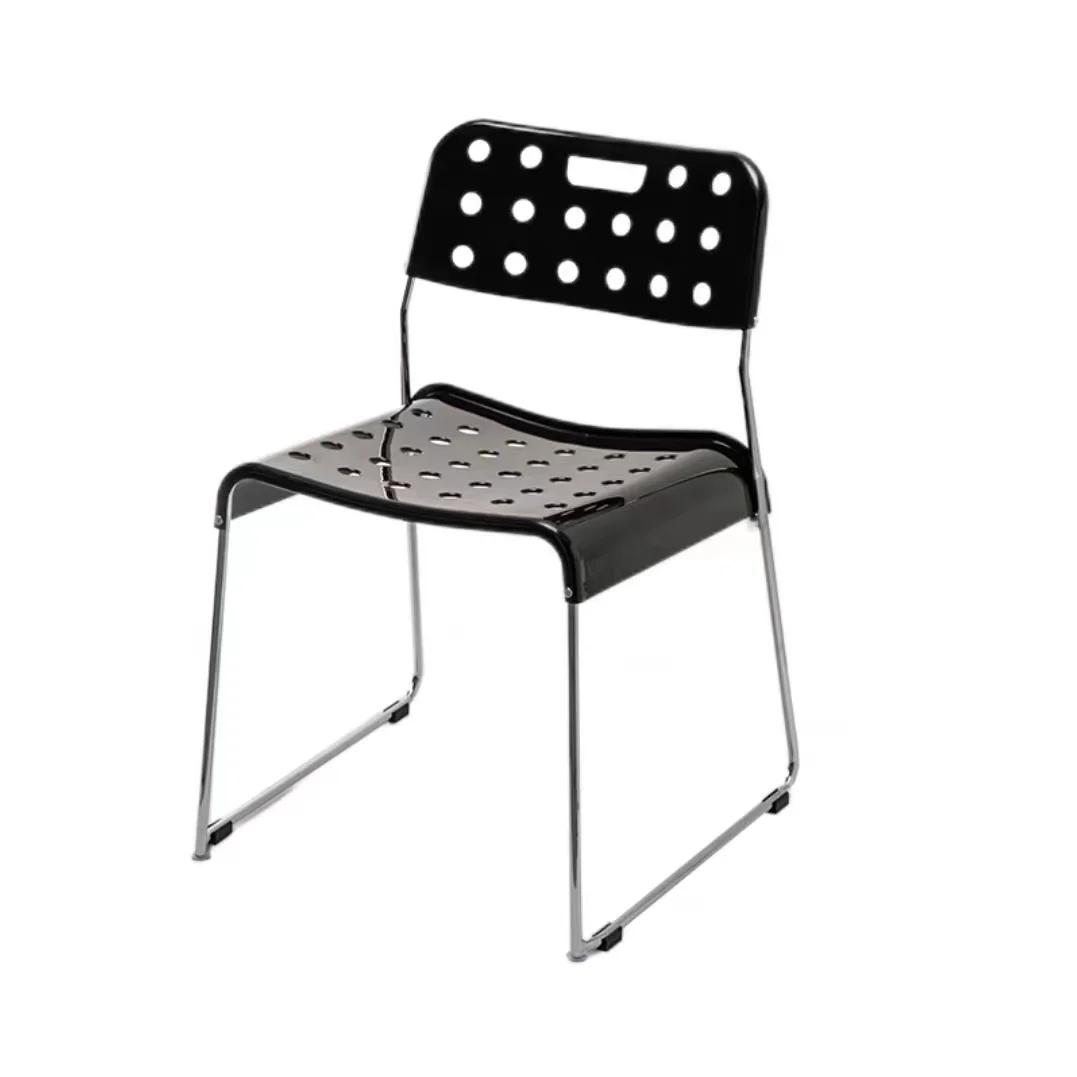 Korean hole vintage dining chair leisure plastic back reception negotiation chair