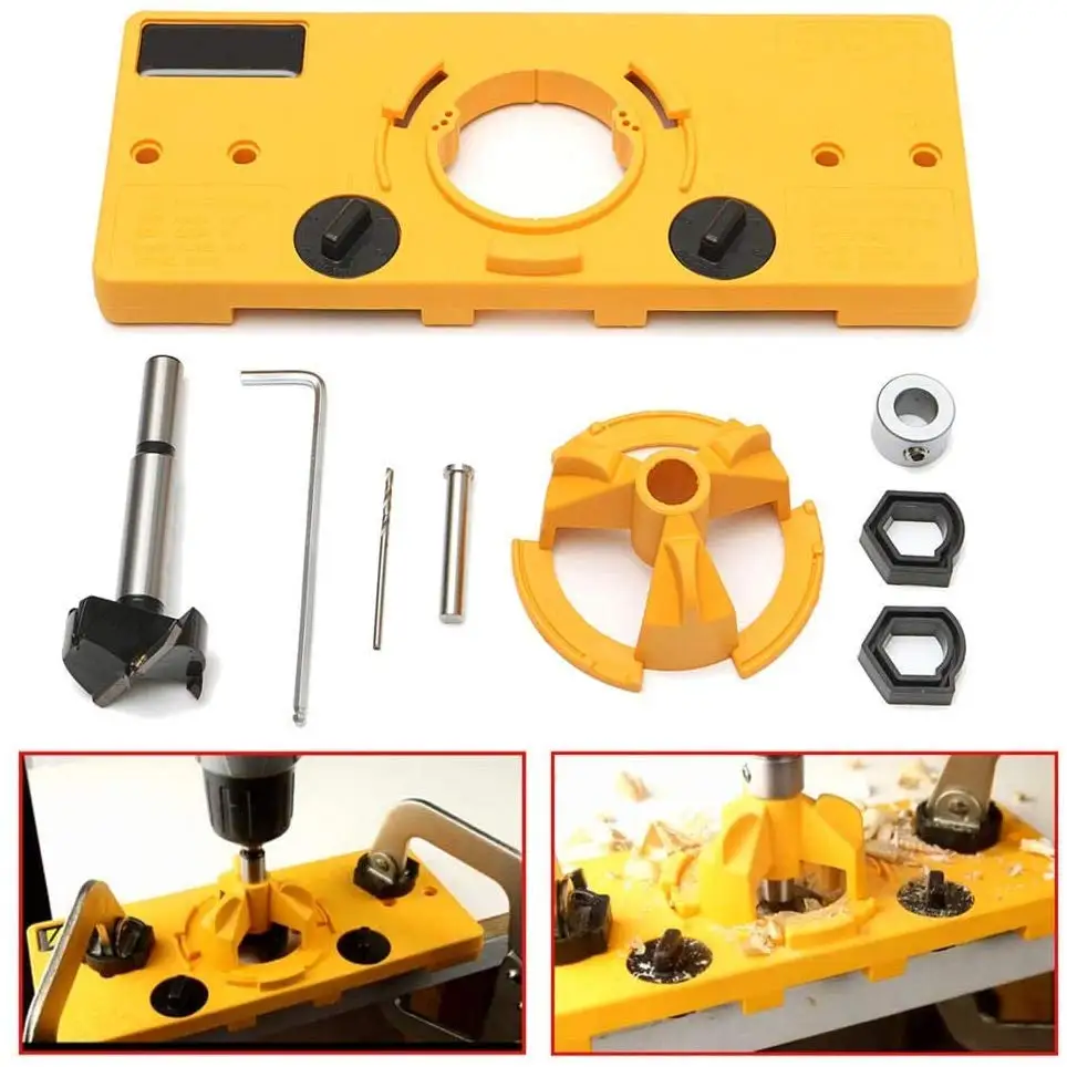 Hole Puncher Locator Opener Door Cabinets DIY Tool Jig Drilling Guide Concealed Hinge Drilling Jig Hole Locator