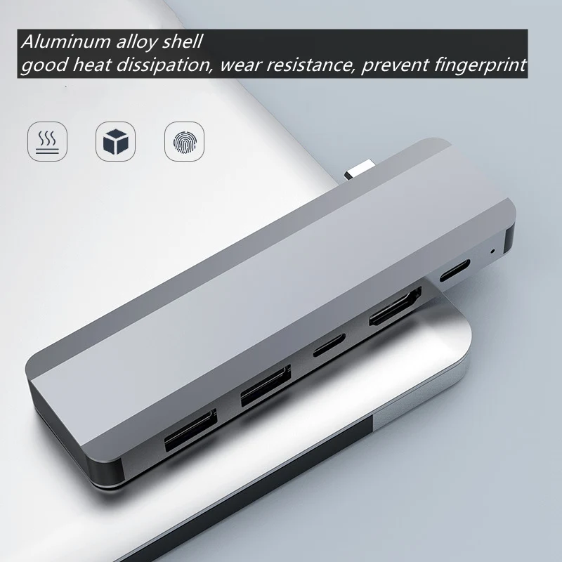 Type C to USB 3.0 Hub 5in1 7in1 Docking Station Hub 3.0 PD  RJ45 10 100M for Ultra-thin notebook