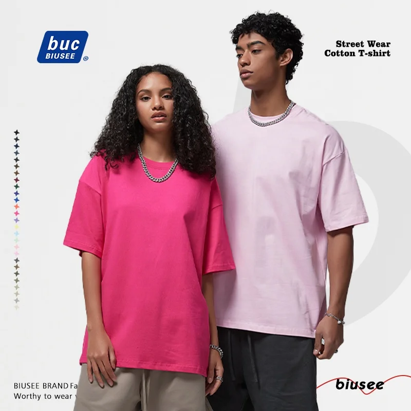 T-shirt Customization Wholesale Heavyweight 100% Blanks Cotton T shirts Oversized Clothes Men T-shirt