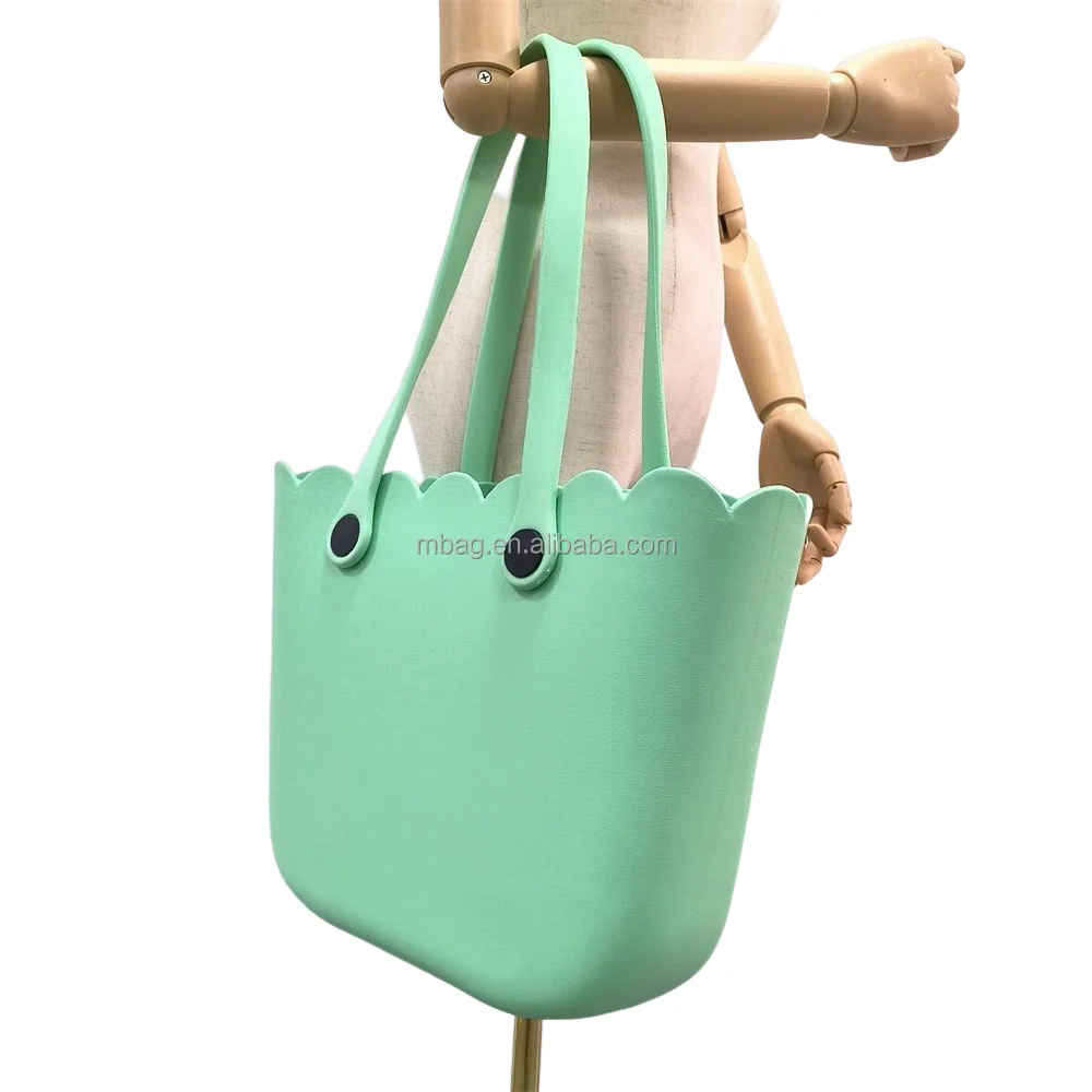 Rubber Beach Bag Eva Perforated Waterproof  Durable Open Silicone Tote Bag For Outdoor Beach Pool Sports