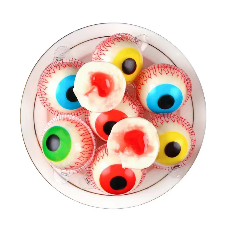 3D Halloween eyeball candy funny fun eyes jelly candy football earth candy horror fun eyes fruit flavor fudge