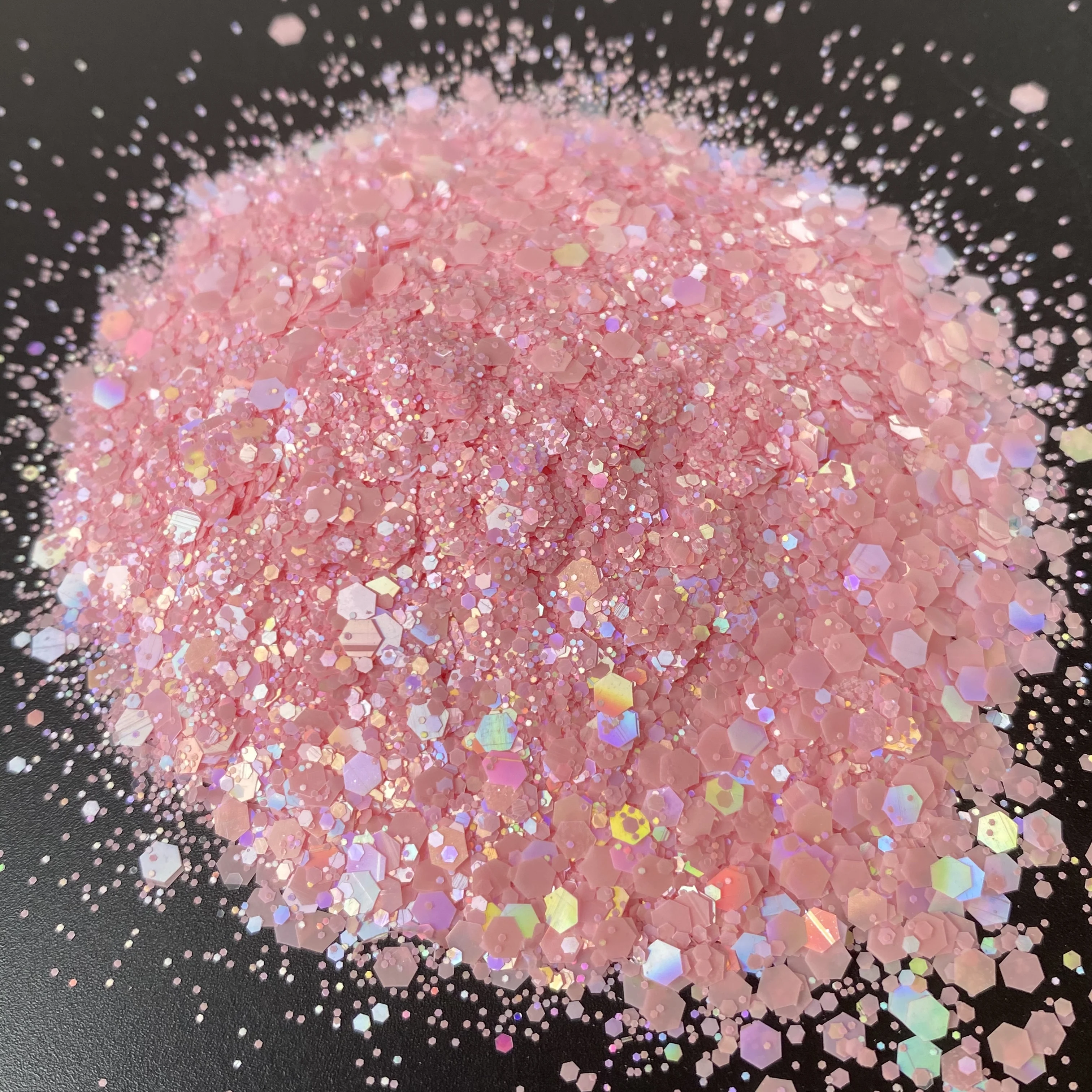 Hot Sale Holographic Rainbow Glitter Bulk 2oZ Shaker Cosmetic Nail Craft Glitter Flakes