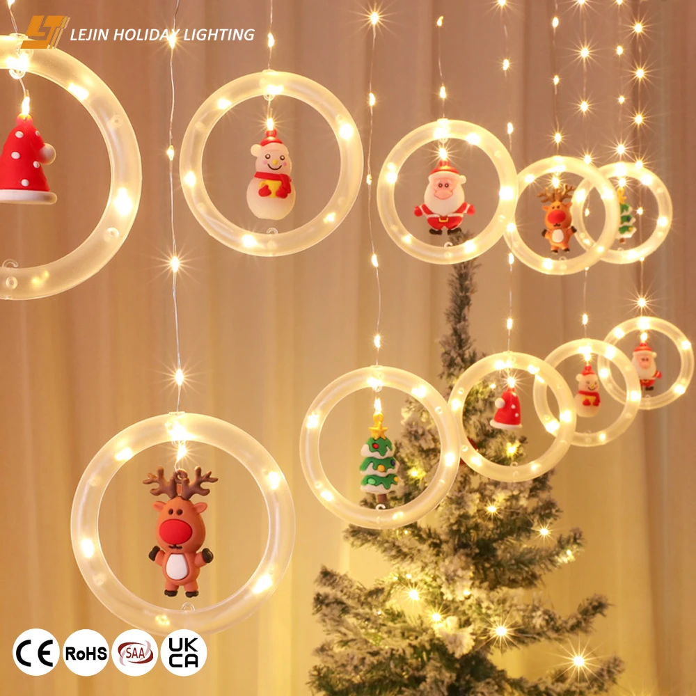 Factory wholesale Circular curtain light Christmas fairy lights for outdoor decoration