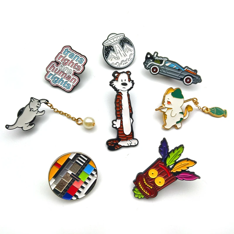No Minimum Factory Custom Logo Soft Hard Enamel Pins Manufacture Zinc Alloy Casting Round Brooch Metal Badge Lapel Pin