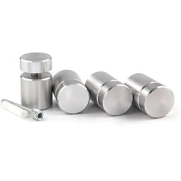 EKOO Stainless Steel Silver Glass Standoff Stud
