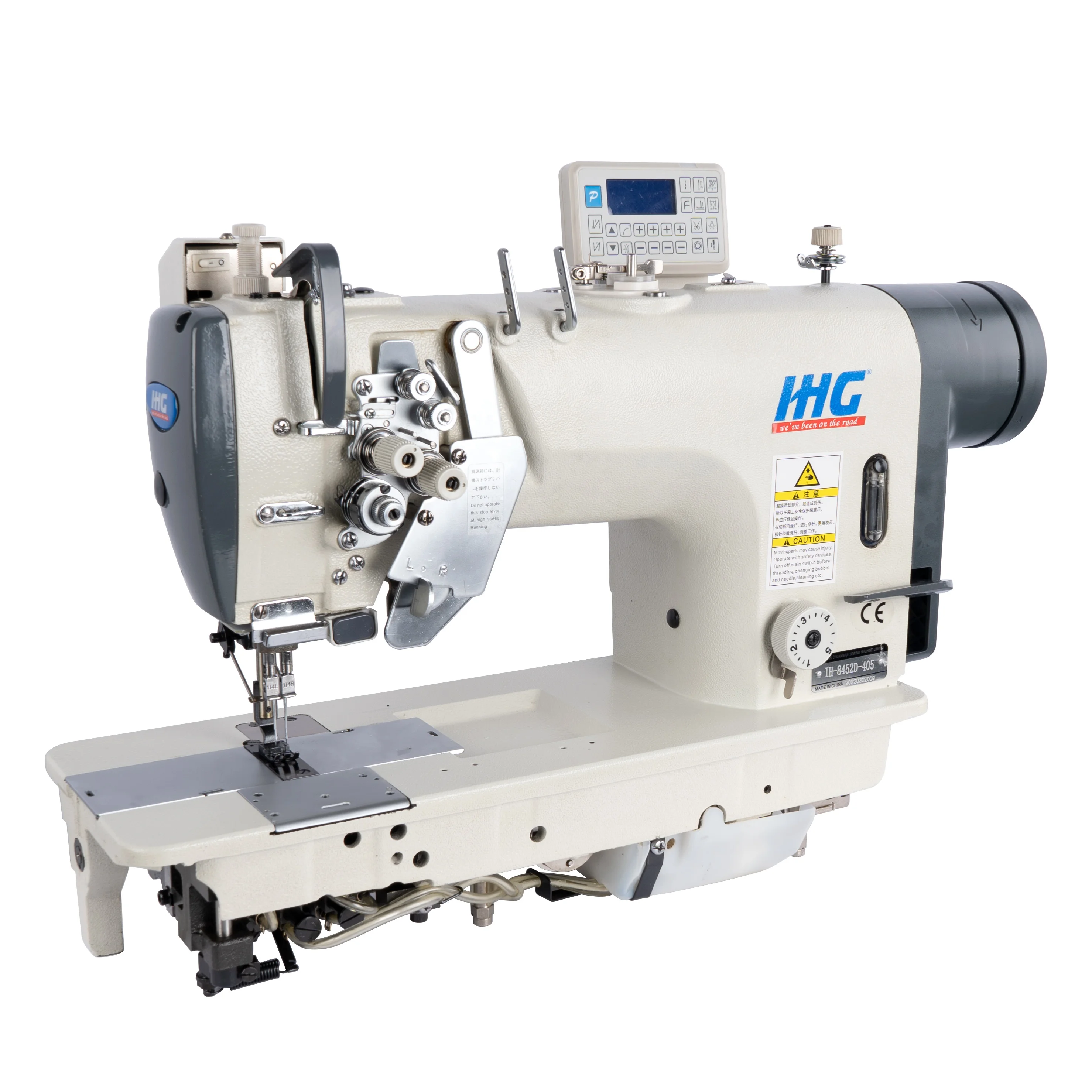 Garment Shops Large Hook Semi Dry Twin Needle Lockstitch Industrial Sewing Machine IHG