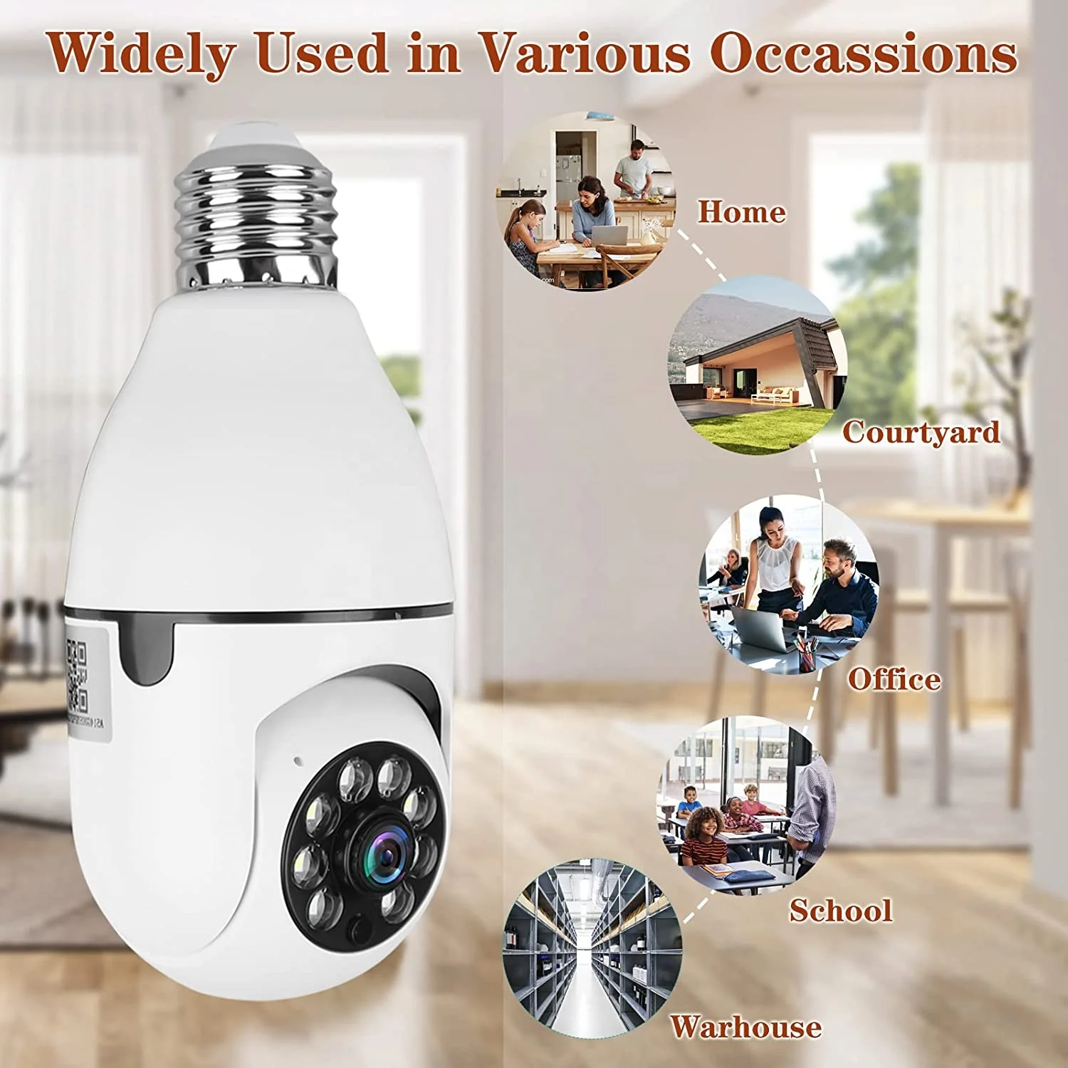 Light Bulb Security Camera Wireless WiFi Light Socket Cameras 360 Pan Tilt Smart Motion Detection Alarm Color Night Vision
