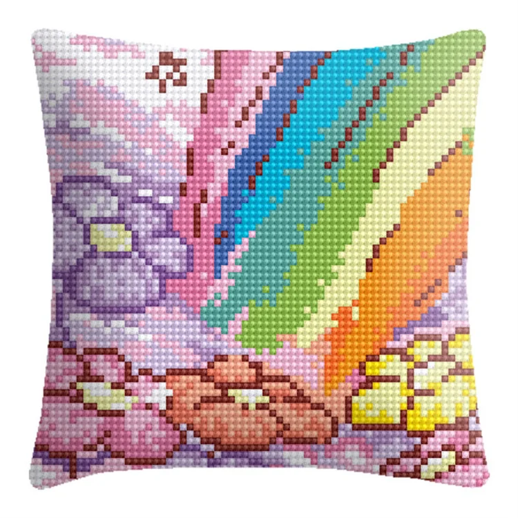 High Quality Diy Pillow Cross Stitch Embroidery Kit Needlework Cushion Cover Embroidery For Home