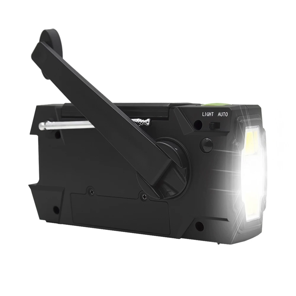 Emergency flashlight radio hand crank solar survival radio NOAA Weather Radio for Reading Lamp