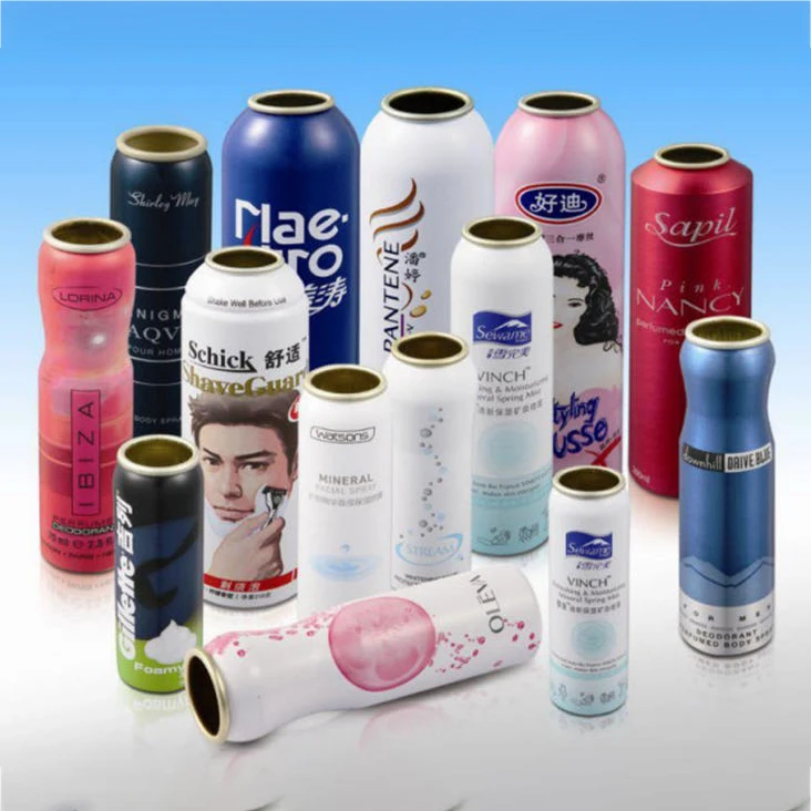 Factory custom empty 150ml 200ml 400ml sunscreen liquid deodorant spray aluminum bottle air freshener aerosol can