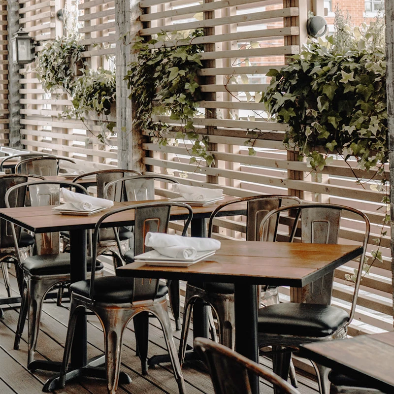 Commercial Restaurant Colorful Stack Cheap Industrial Bistro Metal Dining Chairs