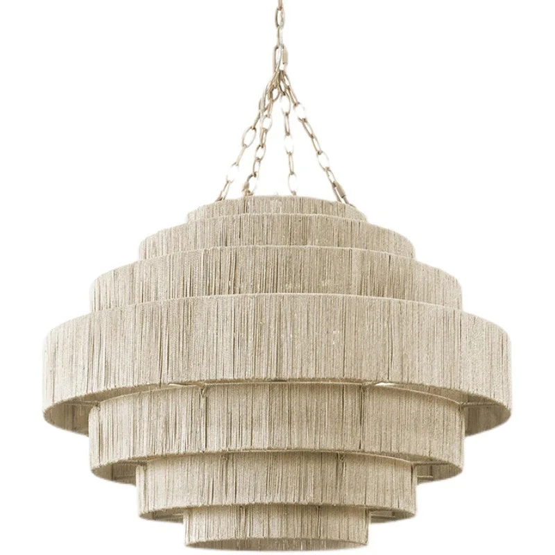 New Arrival Eco-friendly Material Rustic Style 3-tier Wicker Rattan Light Bamboo Lampshades
