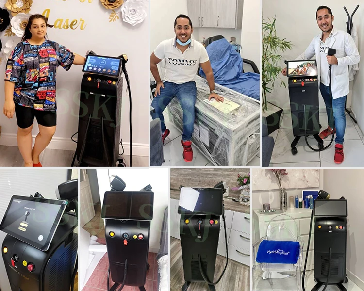 808 Diode Laser Hair Removal Machine 755nm/1064nm/808nm Diode Laser Germany Stationary Ice Titanium 4000W