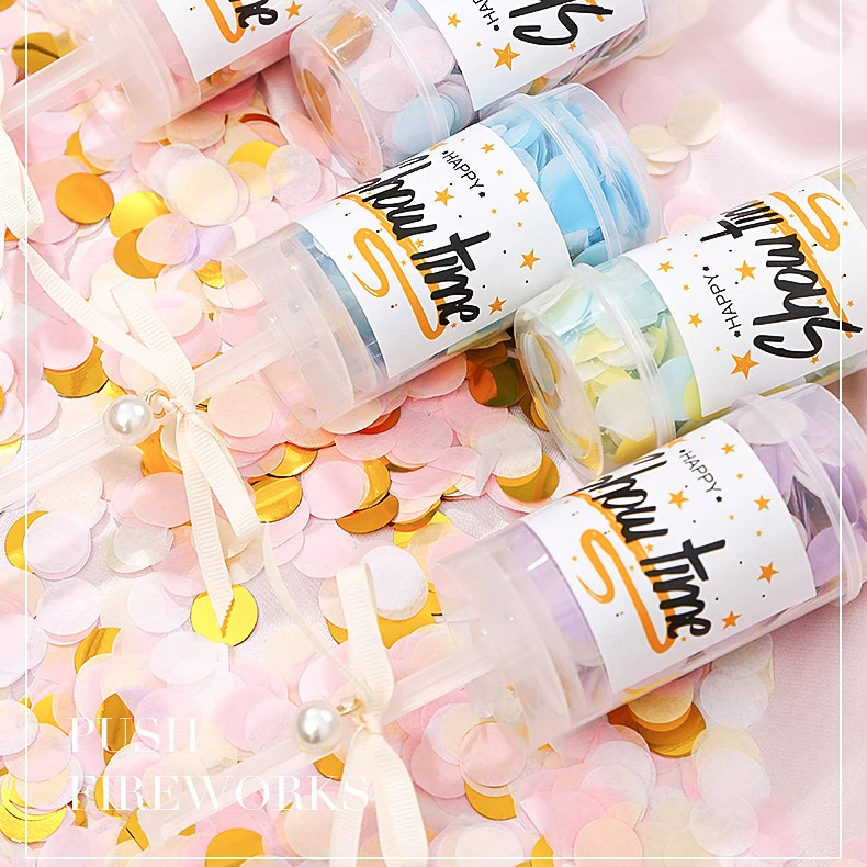 NICRO Push Pop Confetti Poppers Smoke Confetti Cannon