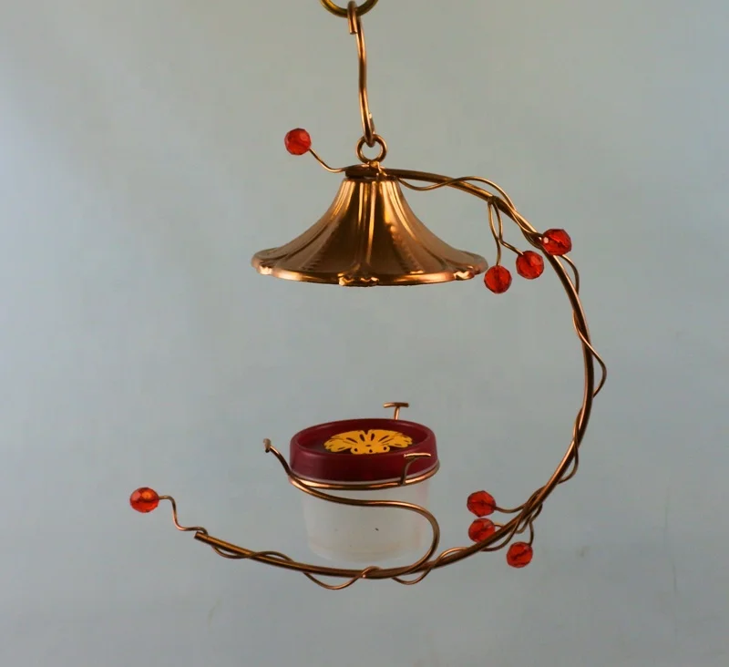 
Hummingbird Feeder Red Berries Hummingbird Feeder transparent bowl Garden Outdoor Tree Hanging metal hummingbird Bird feeder 