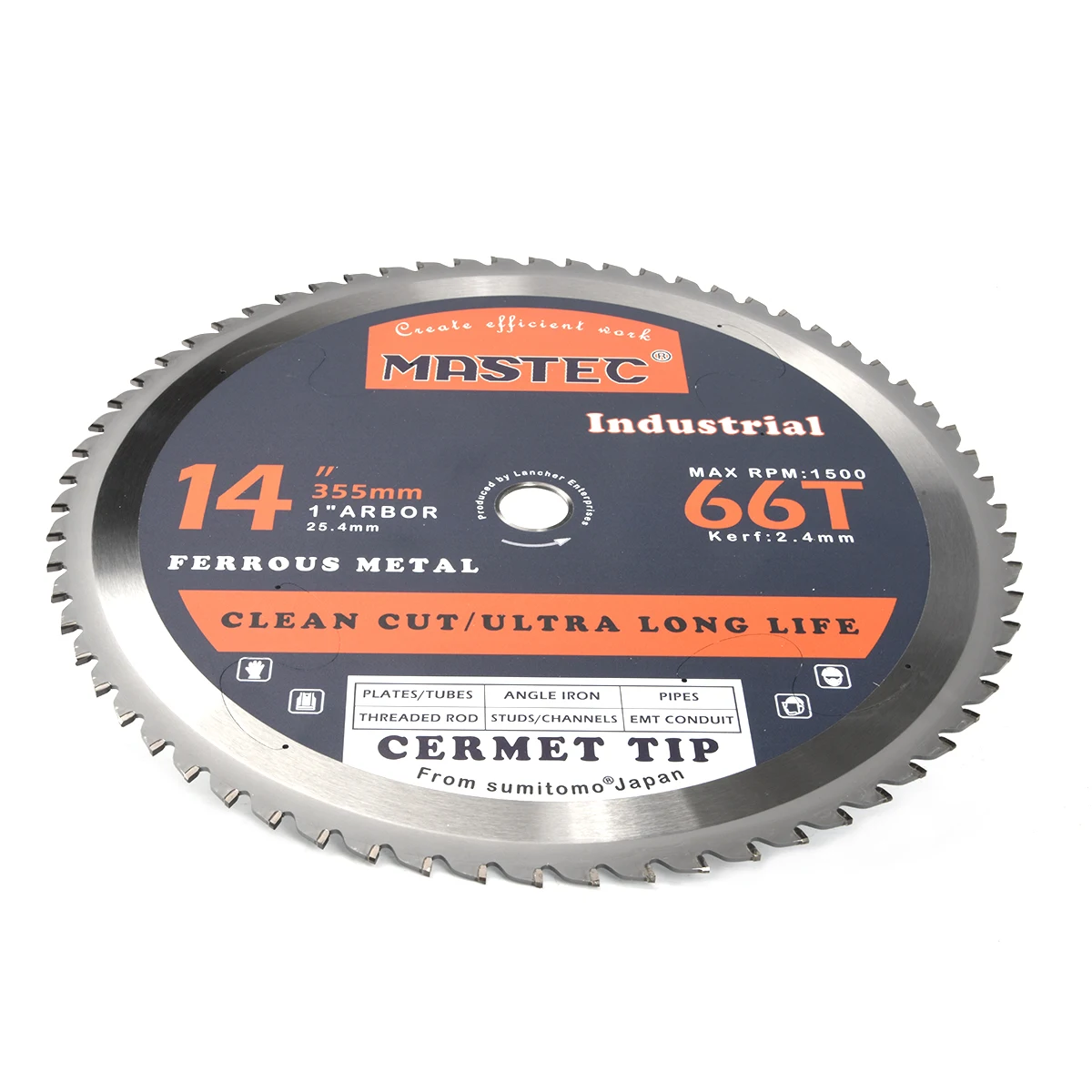 355X25.4X2.4MMX66T Low Price Industrial Quality Sharp Accessories Manufacturer Saw Blades for Ferrous Metal Cermet Tip