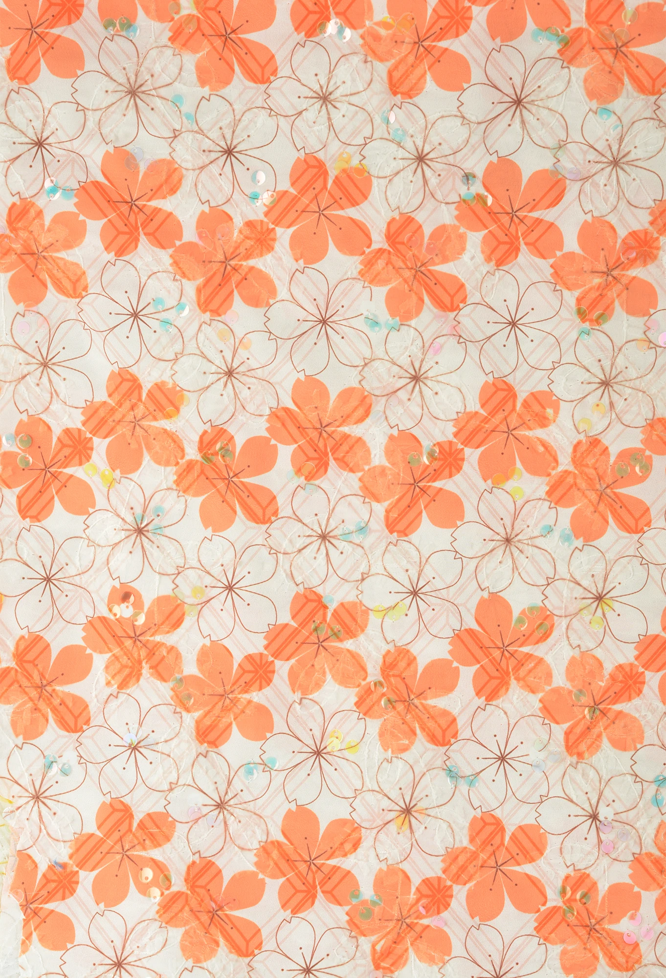 Dancewear dress garment textiles Africa 100% Polyester fabric Woven Flower Printing sequin fabric