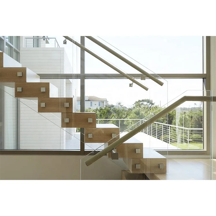 Good Quality Factory Directly Stainless Steel Metal Handrail Outdoor Wrought Iron Indoor Second Floor Glass Railing