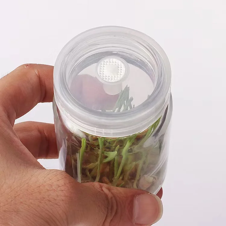 4oz 100ml slim tissue culture vessel glass bottle jars for plant with breathable caps
