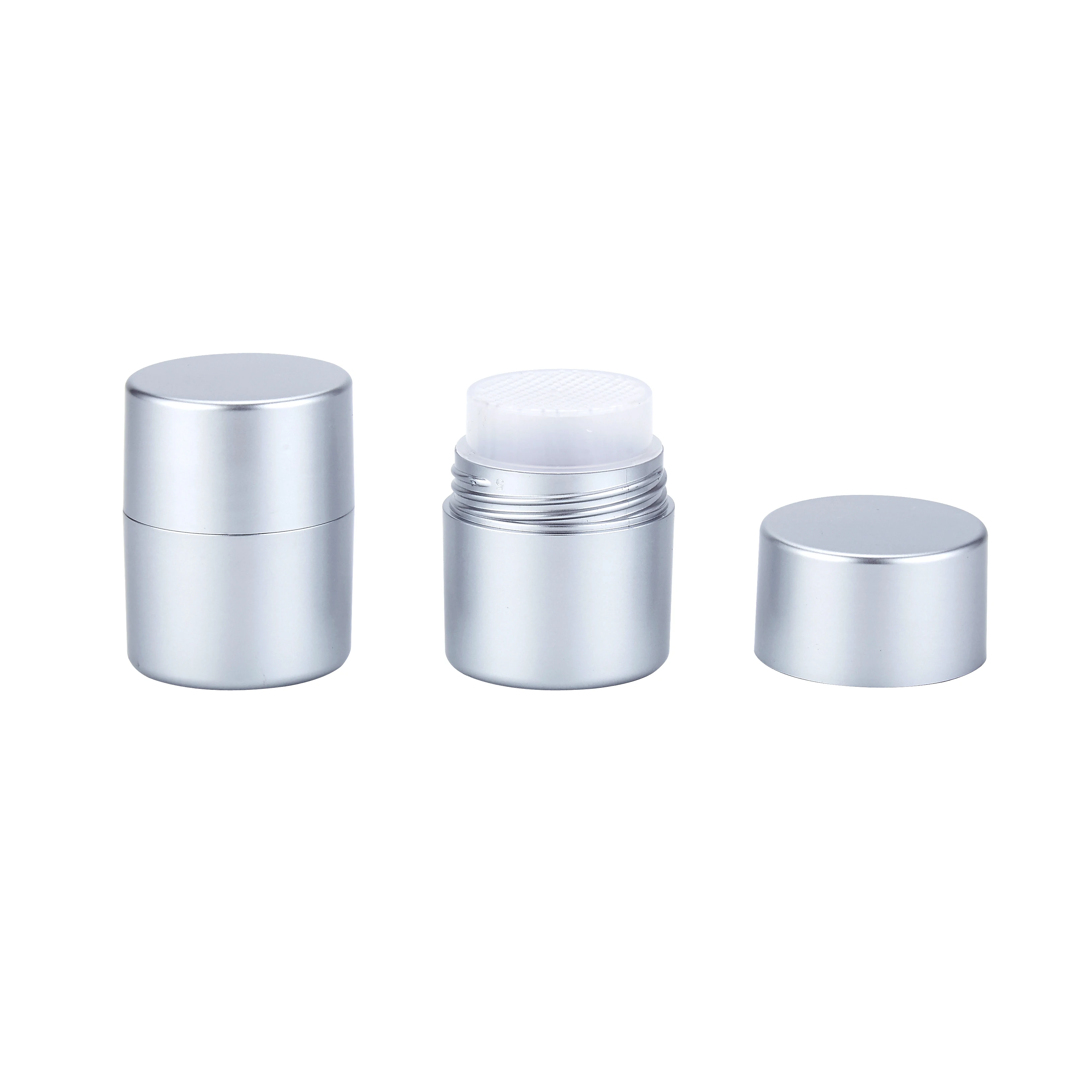 YIYUE 5g aluminum makeup face loose powder container to go Empty talcum silver powder bottle with sifter